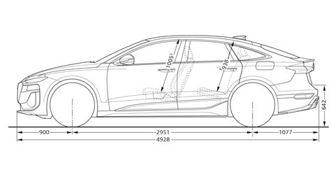 Infografika: Rozměry Audi A7 Sportback (C8) - délka, šířka, výška, rázvor