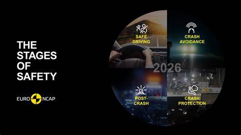 Infografika 4 pilíře bezpečnosti Euro NCAP 2026