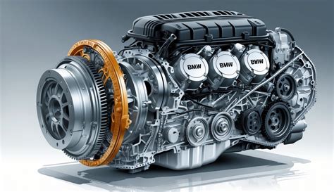 Schéma kompletního motoru BMW B47 D20 A s vyznačenými hlavními komponenty