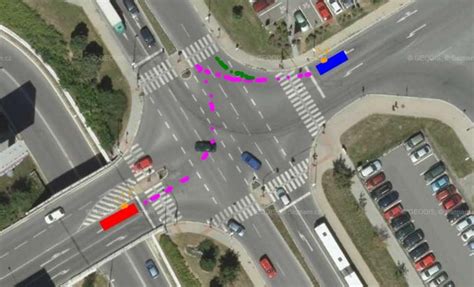 Obrázek znázorňující správné zařazení vlevo a bezpečné odbočování na křižovatce