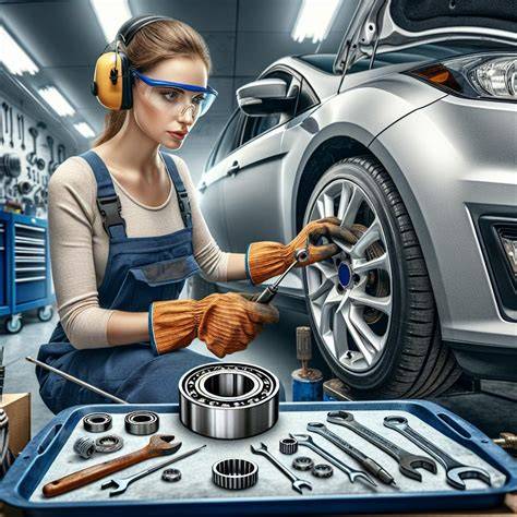 Infografika: Schéma demontáže předního nosného ložiska Ford Galaxy
