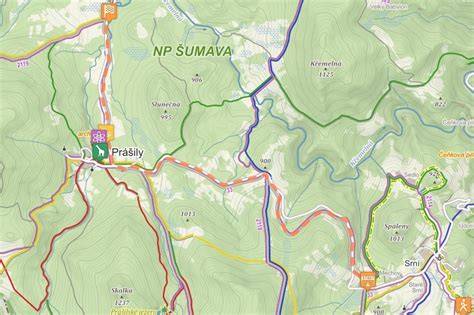Mapa tras po Šumavě pro motorkáře