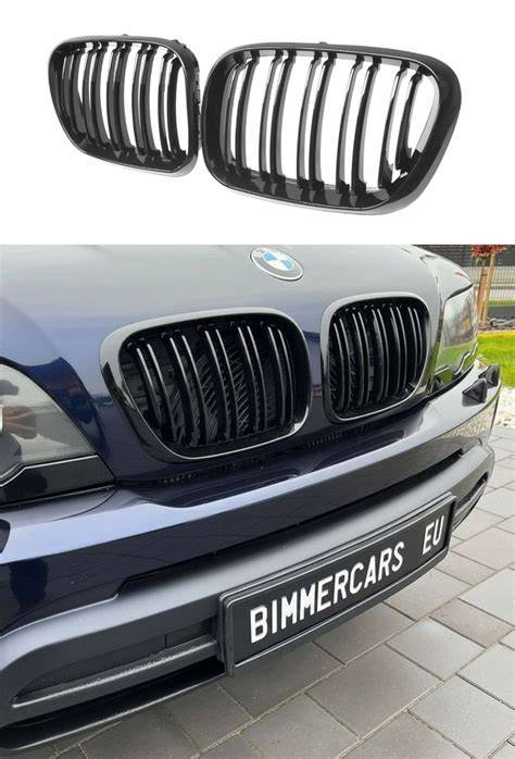 Vizualizace různých stylů masek chladiče: ledviny BMW, tradiční rám Mercedes-Benz, diagonální logo Volvo