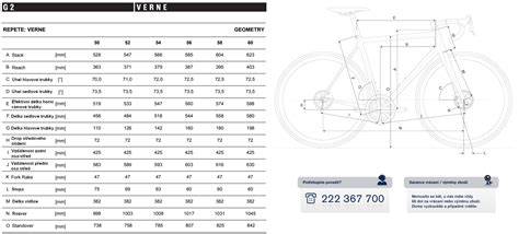 Tabulka geometrie rámu a velikostí pro TK-01RR