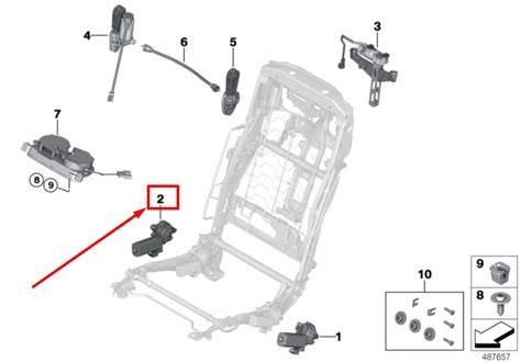 Detail mechanizmu sklápění zadního opěradla BMW E39