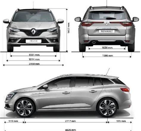 renault megane iii grandtour rozměry zadních sedadel