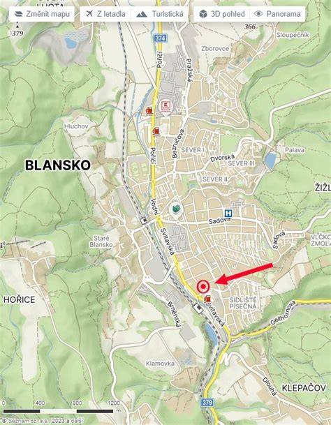 Mapa: STK Blansko a okolní stanice s kartou platby