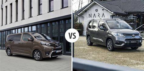 Infografika: porovnání velikostí a uspořádání dodávek Toyota Proace City vs. Proace Verso