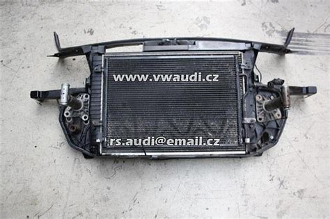 Schéma chladiče vody Audi A6 C5 s označením spojů a vedení