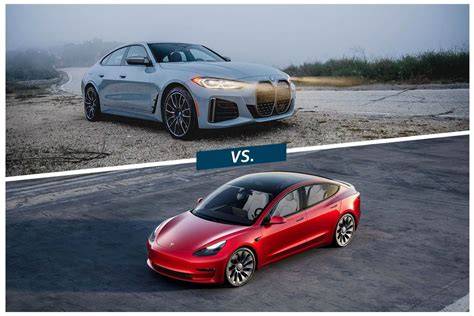 Graf: Porovnání koeficientu Cd a dojezdu mezi Tesla Model 3, BMW i4 a dalšími