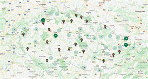 Mapa poboček Focus Optik v ČR