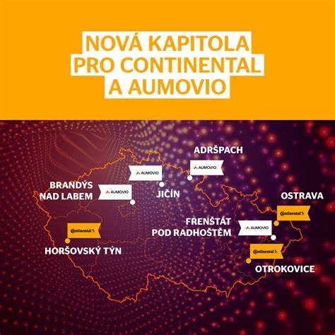 Mapa rozšíření výrobních závodů Continental a partnerů