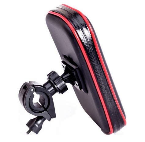 Ilustrace různých typů držáků mobilních telefonů na motorku