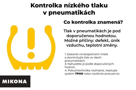 Infografika: kroky výměny pneumatik, kontrola tlaku, vyvažování, STK a seřízení.