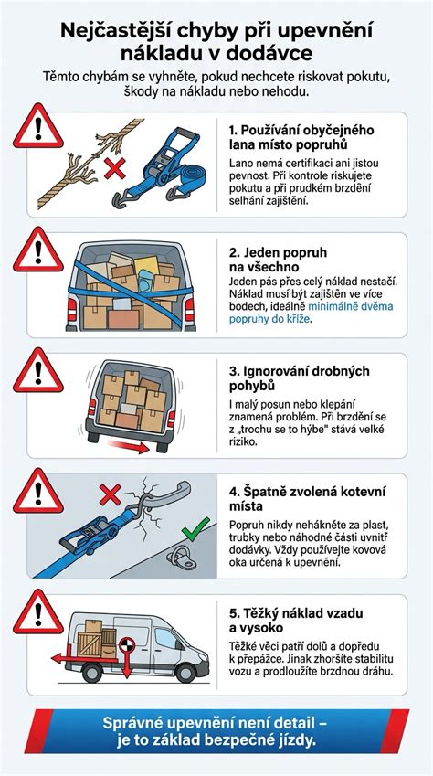 Schéma uspořádání ložné plochy a upevnění nákladu