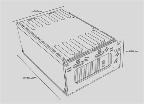 Návrh camping boxu s rozměry a detaily