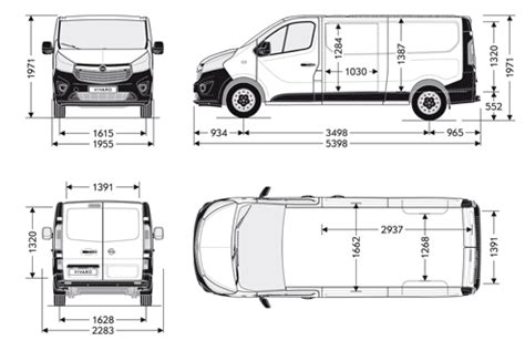 Opel Vivaro boční profil a vnitřní nákladový prostor