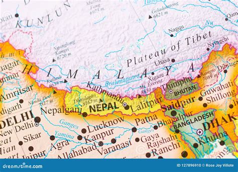 Mapa oblastí sběru vzorků a lokalit legend o yettim (Himaláje, Tibet, Ladak, Bhútán)