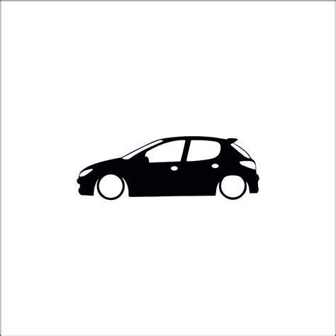 Peugeot 206 silueta a přední sklo