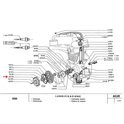 Obrázek s diagramem montáže olejového filtru do potrubí Fiat 126p
