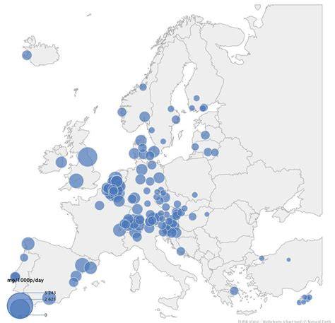 Mapa povolení používání hrotů v evropských zemích