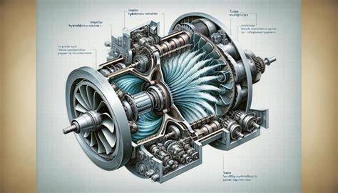 diagram hydrodynamického měniče: čerpadlo, turbína, stator