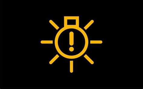 Žlutá kontrolka poruchy automatického seřizování světlometů