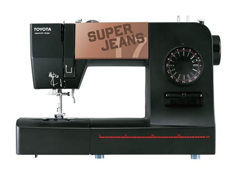 obrázek šicího stroje Toyota Super Jeans J17 s červeným designem