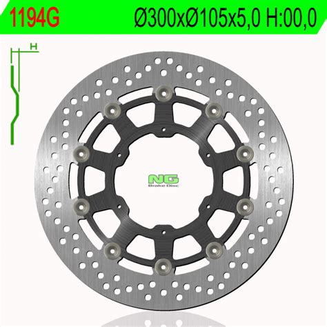 Detailní pohled na přední brzdový kotouč s rozměry