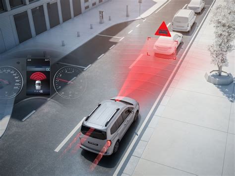 Schéma zobrazující aktivní asistenční systémy v Mercedes-Benz Vito