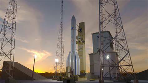 Infografika: Rozmístění mobilního odpaliště Ariane 6 a vzletové rampy