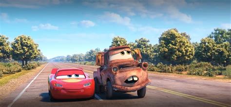 Detailní záběr na postavu Buráka z filmu Auta