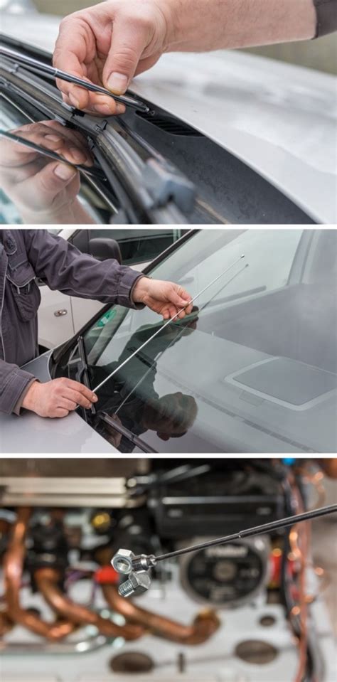 Ilustrace trysek ostřikovačů světlometů