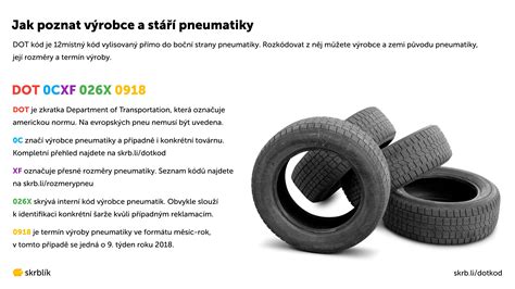 zobrazení DOT kódu na pneumatice a princip kontroly hloubky dezénu