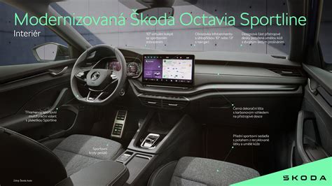 Detailní záběr na interiér vozu Škoda Octavia s virtuálním kokpitem
