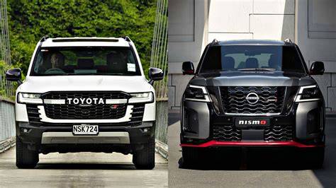 Infografika s historií terénních vozidel HS: Nissan Patrol GR → Land Rover Defender → Toyota Land Cruiser 70 → Ineos Grenadier