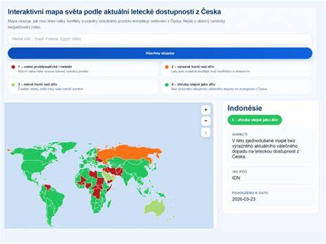 Mapa dostupnosti skladů a odhadované doručení podle regionu