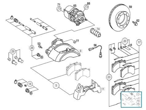 Schéma brzdového systému automobilu s popisem komponent