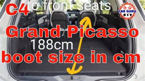 grafika: rozměry a objem zavazadelníku Grand C4 Picasso