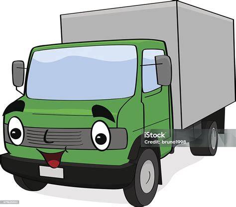 kreslený kamion s balónky ilustrace