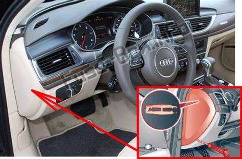 Schéma umístění baterie v Audi A6 C7 (boot, pravá strana)
