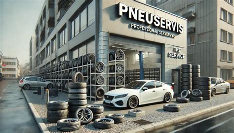 Ilustračné foto pneuservisu s rôznymi typmi pneumatík