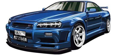 Nissan Skyline GTR R34 nálepka podrobný náhled