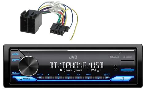 Ilustrační foto autorádia JVC KD-X382BT s modrým podsvícením