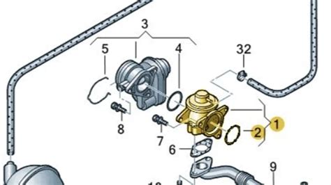 ilustrace EGR ventilu a jeho propojení se sacím traktem