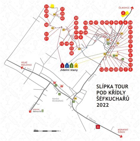 Mapa rozšíření technik řezu révy po regionech - Velké Bílovice a okolí