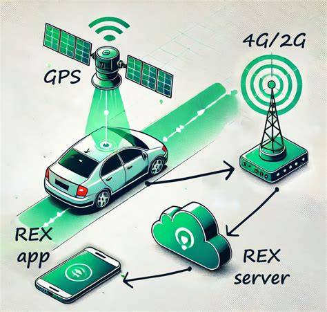 Infografika: Jak funguje GPS HUD rychloměr a propojení s GPS lokátory