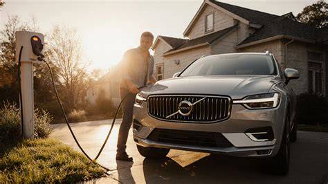 Nabíjení Volvo: domácí stanice a veřejné sítě
