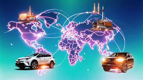 Mapa evropských výrobních závodů Toyoty a distribuční sítě