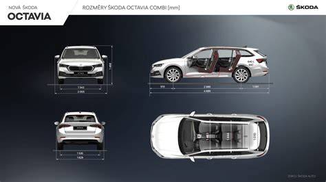 Infografika: Rozměry a objem zavazadelového prostoru Octavie II Combi (610 l base, 1740 l po sklopení)